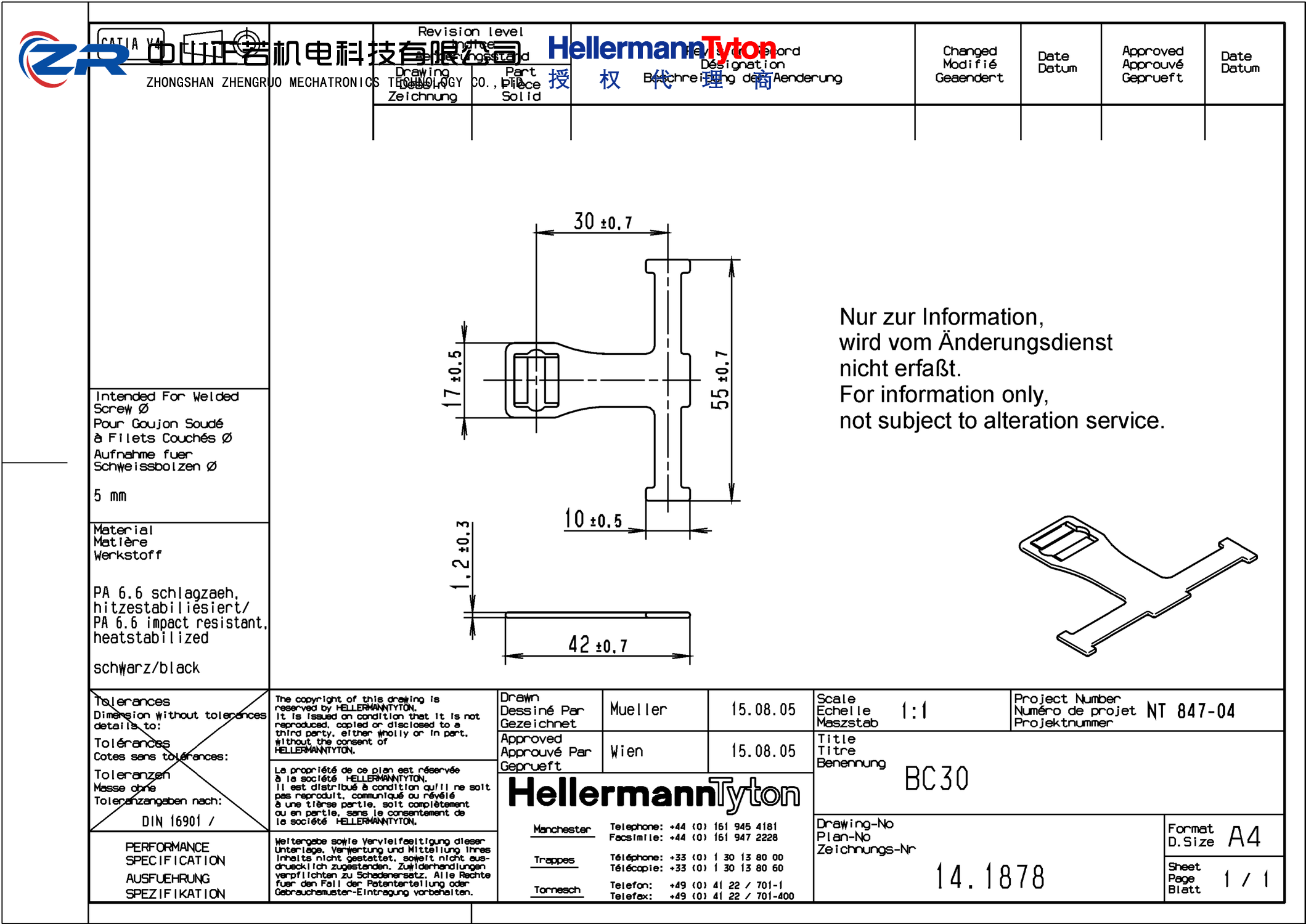 151-00016 BC30-PA66HIRHS-BK 产品图纸 Hellermanntyton 授权代理-正若机电