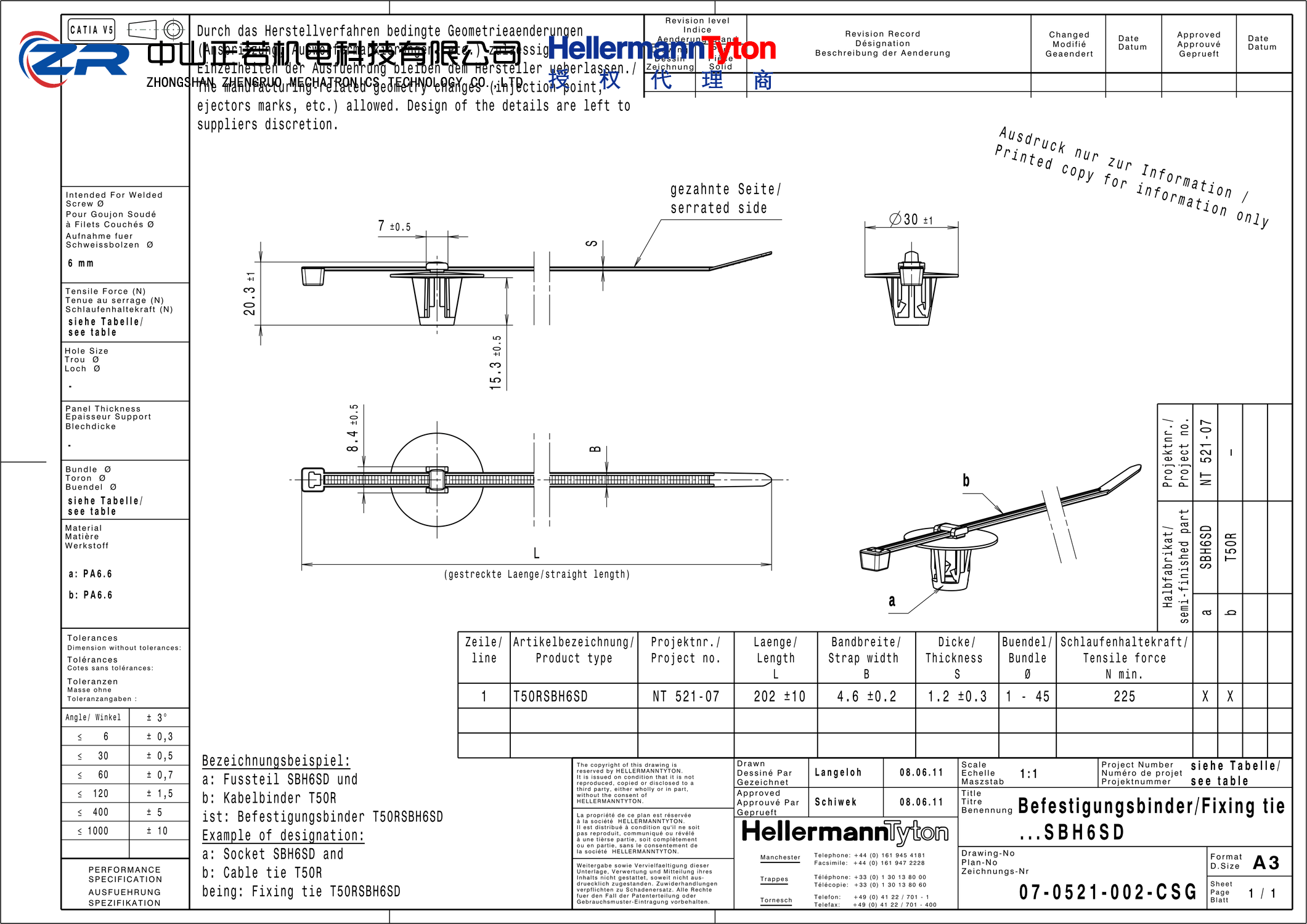 156-02978 T50RSBH6SD-PA66HS/PA66HIRHS-BK 产品图纸 Hellermanntyton 授权代理-正若机电